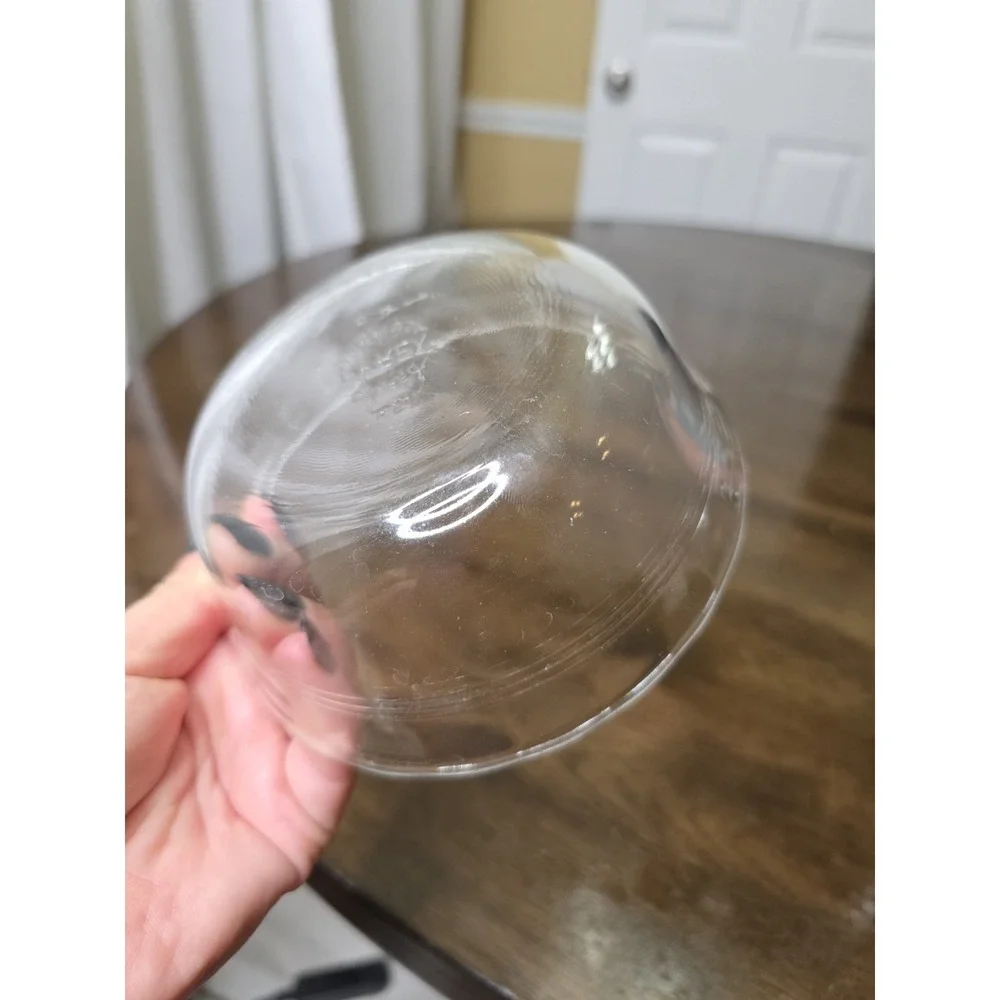 Vintage Corning Pyrex Scalloped 3 Ring Clear‎ Glass 464 Custard Cup Ramekin 10oz